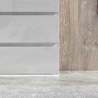 HOMCOM High Gloss Chest of Drawers, 4-Drawer Storage Cabinets, Modern Dresser for Bedroom, White(m-8)