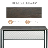 HOMCOM Mesa de Escritorio Multifuncional Escritorio Estable con Pies Ajustable para Despacho Casa Estudio Gaming 135x60x75 cm Marrón Rústico(m-5)