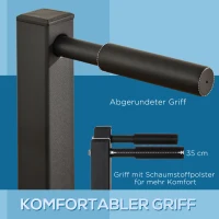 HOMCOM Dipstation Dipständer Dip Dipper Stangen Ständer Bauchtrainer Rückentrainer Stahl bis 120 kg belastbar Fitnessgerät für Zuhause Krafttraining Schwarz(m-5)