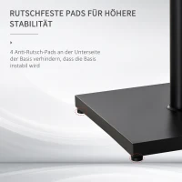 Outsunny Sonnenschirmständer, Schirmhalter, Regenschirm Base, für Ø35 mm, Ø38 mm, Ø48 mm, Metall, Schwarz, 45 x 45 x 39 cm(m-5)