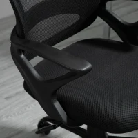 Vinsetto Silla de Oficina Silla de Escritorio de Malla Transpirable Basculante con Altura Ajustable Asiento Giratorio 360° y Soporte Lumbar 61x61x89-99 cm Negro(m-9)