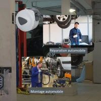 HOMCOM Enrouleur de tuyau à air comprimé - tuyau : 15 m + 1,4 m - Ø intérieur 3/8" (9,5 mm), 1/4" (6,35 mm) BSPT - dévidoir automatique pour tuyau d'air rétractable gris(m-7)