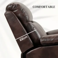 HOMCOM Faux Leather 70° Electric Riser Recliner Chair, Dark Brown(m-5)