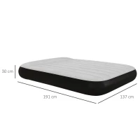 Outsunny Matelas gonflable 2 personnes avec pompe électrique intégrée, appui-tête avec sac de transport, 191 x 137 x 30 cm(m-3)
