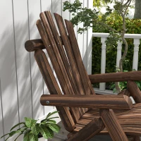 Outsunny Gartenstuhl, Outdoor Hochlehner, bis 113 kg, wetterfest, Verkohlt(m-7)