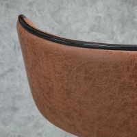 HOMCOM Adjustable Bar Stools Set of 2, Swivel Leathaire Upholstered Barstools with Large Seat, Breakfast Bar Chairs with Back, Footrest and Steel Base, Brown(m-8)