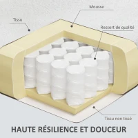 HOMCOM Fauteuil design en tissu effet laine bouclée avec accoudoirs pieds métal noir pour chambre salon 72 x 73 x 73 cm blanc(m-4)