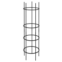 Outsunny Rankturm, Rankhilfe, versetzbare Ebenen, rostfreier Stahl, Ø50 x 195 cm, Schwarz(m-1)