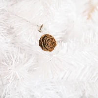 HOMCOM Árbol de Navidad Artificial 180 cm con 930 Ramas de Plástico 48 Decoraciones Incluidas Ø105x180 Blanco(m-9)