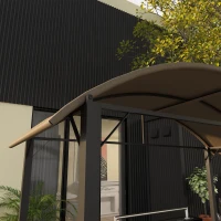 Outsunny Grillpavillon, 2 Seitenablagen, Haken, Stahlrahmen, 1,1 x 2,3m, Khaki(m-7)