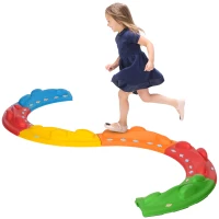 ZONEKIZ Kids Balance Beam, Kids 6 Pieces Stepping Stones Obstacle Course, for Ages 3-8 Years - Multicoloured(m-11)
