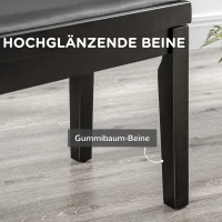 HOMCOM Klavierbank, Pianostuhl, höhenverstellbar, eleganter Hochglanz, Kunstleder+Kautschukholz, schwarz, 63 x 33 x 56cm(m-5)