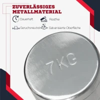 HOMCOM Kurzhantel, 2er-Set, glatte Oberfläche, gerändelter Griff, kompakte Form, Eisen, 2 x 7 kg, 24 x 9 x 9cm(m-4)