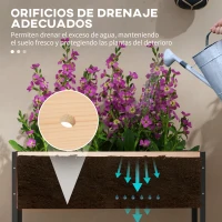 Outsunny Huerto Urbano Elevado con Ruedas 99x42x81 cm Jardinera de Cultivo con Tela no Tejida para Cultivo Plantas Flores Natural(m-5)