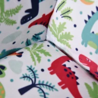 HOMCOM Sofá Infantil con Estampado de Dinosaurios con Respaldo y Reposabrazos Incorporados y Cómodo Acolchado Para +12 Meses 76x39x44 cm(m-9)
