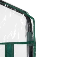 Outsunny 4 Tiers Mini Portable Greenhouse Compact Plant Grow Shed Metal Frame Transparent Clear Cover 160H x 70L x 50Wcm(m-9)