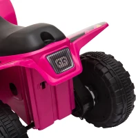 HOMCOM Quad per Bambini Elettrico con Batteria Ricaricabile 6V, e Velocità 2.8-4.6km/h, 72x40x45.5 cm, Rosa(m-9)