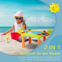 AIYPLAY Sand Wasserspieltisch, Sand- und Wassertisch Outdoor Strandspielzeug mit 16-tlg. Zubehör Sommerspielzeug für 3+ Jahre Kinder(m-5)