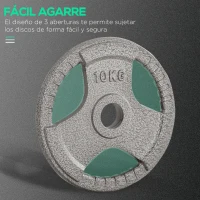 HOMCOM Juego de 6 Discos de Pesas de Acero Total de 35 kg 2x10 kg 2x5 kg 2x2,5 kg Discos Olímpicos con Orificio Central de Ø54 mm para Entrenamiento en Casa Gimnasio Plata(m-5)