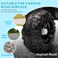 AIYAPLAY 12V Kids Electric Quad Bike w/ Spring Suspension System, Forward, Backward, LED Light, Music, MP3, White(m-6)