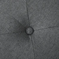 HOMCOM Pouf Contenitore Imbottito in Tessuto Teddy Morbido per Salotto e Camera, 39x39x39cm, Grigio(m-9)
