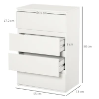 HOMCOM Chest of Drawers, 4-Drawer Storage Cabinets, Modern Dresser, Storage Drawer Unit for Bedroom(m-3)