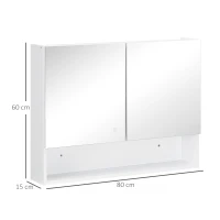 Espejo de Baño con Luz LED de Pared con Puertas Armario baño Botiquin 3 Modelos(m-3)