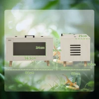 PawHut Reptilien-Box, Terrarium, Vivarium, Hartglasfenster, 80 x 50 x 50 cm, Weiß(m-3)