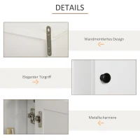 HOMCOM Badschrank Küchenschrank Hängeschrank Badezimmerschrank Badregal Wandschrank vestellbarer Einlegeboden 3 x Fach Holz Weiß 53 x 14,5 x 50,5 cm(m-5)