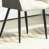 HOMCOM Accent Chair with Foot Pads, Upholstered Armchair with Chenille Fabric Front and PU Back, Occasional Chair for Living Room Bedroom, Cream White(m-8)