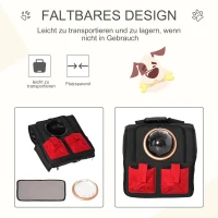 PawHut Haustier Rucksäcke mit transparentem Fenster faltbar Gepäckträger Transporttasche Oxford-Gewebe PE EVA Schwarz+Rot 38 x 24 x 38cm(m-5)