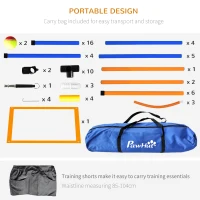 PawHut Eight-Piece Dog Agility Equipment Set with Weave Poles, Jump Ring, Hurdle, Pause Box, Training Shorts, Bag, Orange(m-7)