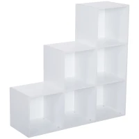 Homcom Meuble de Rangement à 6 Casiers Blanc 92 x 30 x 92 cm(m-10)