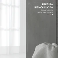 HOMCOM Mobile Sottolavabo Bagno con Armadietto 2 Ante e Ripiano Regolabile, 80x34x60 cm, Bianco Lucido(m-6)