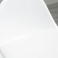 HOMCOM Set 2 Sgabelli da Bar Stile Nordico con Schienale, Cuscino e Poggiapiedi, Legno e Plastica, Bianco(m-10)