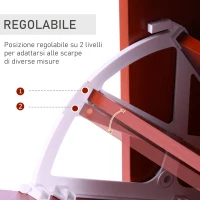 HOMCOM Scarpiera Salvaspazio 2 Cassetti 2 Ripiani Regolabili 60x24x80cm marrone rosso(m-6)