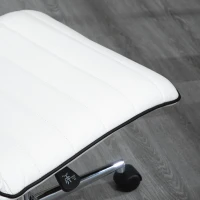 Vinsetto Silla de Oficina Sin Reposabrazos con Altura Ajustable Respaldo Tapizado en Piel Sintética 47x57x76,5-86,5 cm Blanco(m-8)