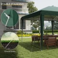 Outsunny Pop Up Gazebo 3 x 6m, Foldable Canopy Tent, Height Adjustable Wedding Awning Canopy w/ Carrying Bag, Green(m-7)