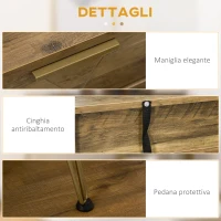 HOMCOM Tavolo Consolle in Truciolato e Acciaio per Ingresso e Soggiorno con Ripiano Aperto e 2 Cassetti, 120x29x79 cm(m-6)