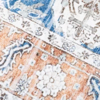 HOMCOM Teppich im Used Look, Kurzflor, weich und rutschfest, rot+blau, 2,3 x 1,6 m(m-9)