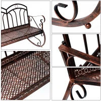 Outsunny Banc à Bascule en Bronze 2 Places Style Vintage(m-4)