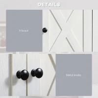 kleankin On-Wall Farmhouse Bathroom Storage Cabinet - White(m-6)