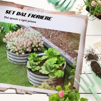 Outsunny Set di 2 Letti per Orto Rialzati in Acciaio Galvanizzato con Fondo Aperto, Ø60x30cm, Argento(m-4)