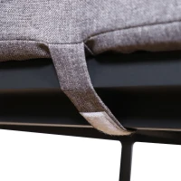 Outsunny Ensemble Salon de Jardin Design Contemporain Style Yachting 4 Places avec Coussins et Table Basse Plateau Verre trempé alu. Gris(m-7)