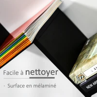 HOMCOM Etagères murale flottante - design contemporain en V - kit fixation inclus - panneaux particules noir(m-4)