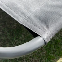 Outsunny Sonnenliege rollbar Gartenliege mit Dach Liegestuhl mit Kopfkissen wasserabweisend und UV-beständig Campingliege bis 220kg belastbar für Garten, Balkon, Grau(m-8)