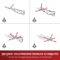 HOMCOM künstlicher Weihnachtsbaum mit 3 LED-Leuchten Christbaum Tannenbaum PVC Metall Weiß+Blau Ø60 x 120H cm(m-7)
