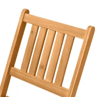 Outsunny 3 Piece Folding Bistro Set, Wooden Garden Table and Chairs for Outdoor, Patio, Yard, Porch, Teak(m-7)