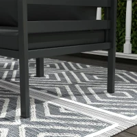 Outsunny Conjunto de Muebles de Jardín 7 Piezas Incluye Sofá de 5 Módulos con Cojines y 2 Mesas de Centro para Terraza Patio Gris(m-8)