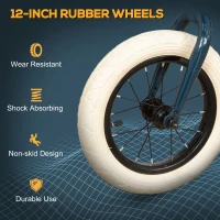 HOMCOM 12 Inch Kids Balance Bike Toddler No Pedal Training Bicycle with Rubber Tires Adjustable Handlebar Basket Bell for 3-6 Year Old(m-5)